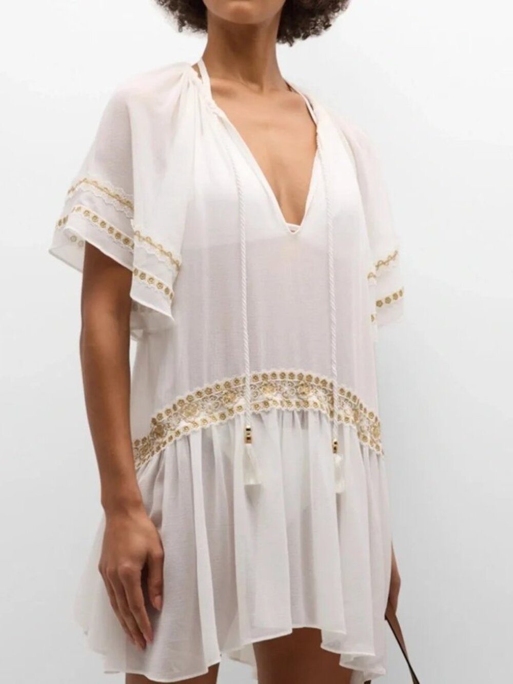 NWT RAMY BROOK WHITLEY White Gold Cover-up Swim size XS
